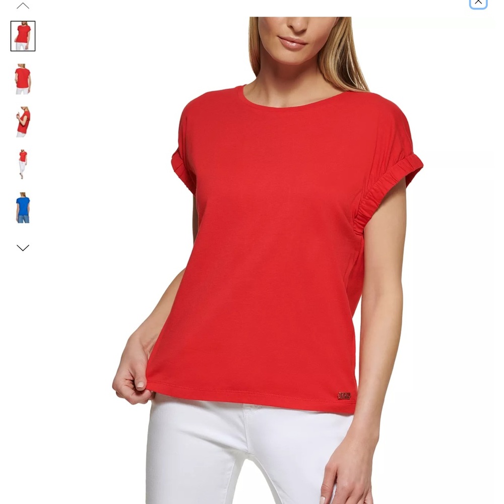 NWT DKNY poppy Red top